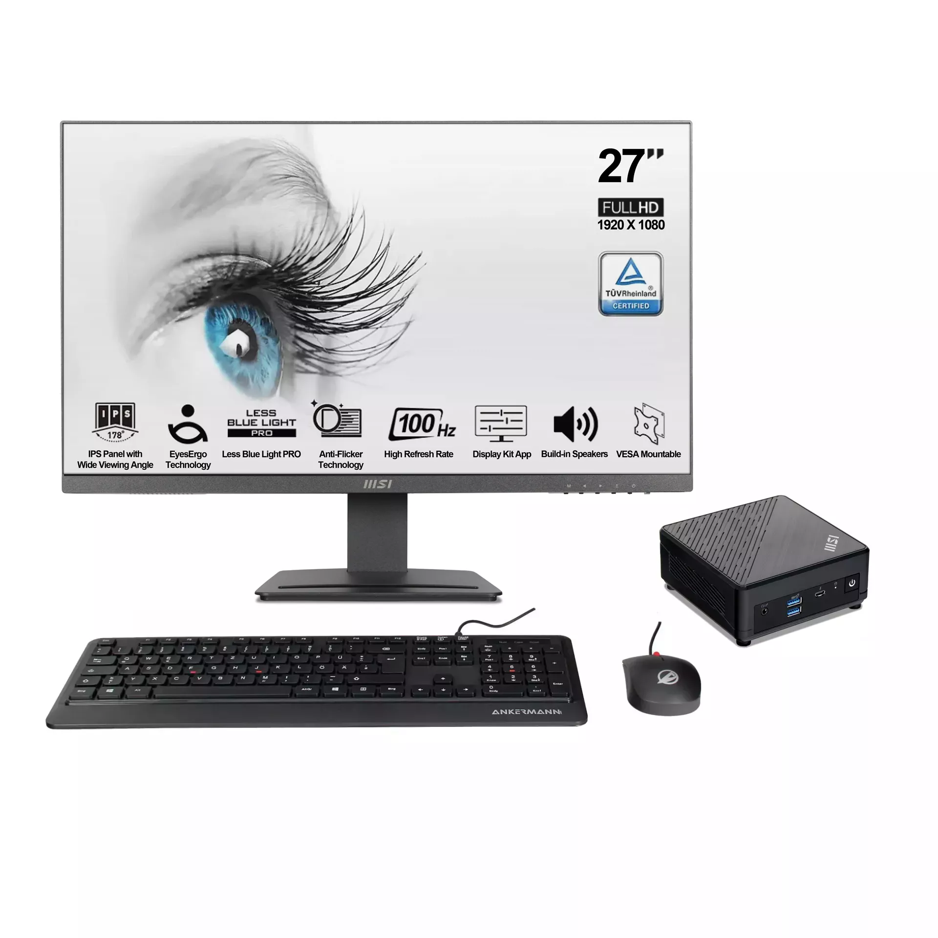 Office Cubi V3 Bundle | 32GB RAM | 1TB NVMe SSD | Windows 11 | Intel Core i7-1255U | WLAN & Bluetooth | 27" Monitor | Maus & Tastatur | MS Office 2024 Office Cubi V3 Bundle | 32GB RAM | 1TB NVMe SSD | Windows 11 | Intel Core i7-1255U | WLAN & Bluetooth | 27" Monitor | Maus & Tastatur | MS Office 2024