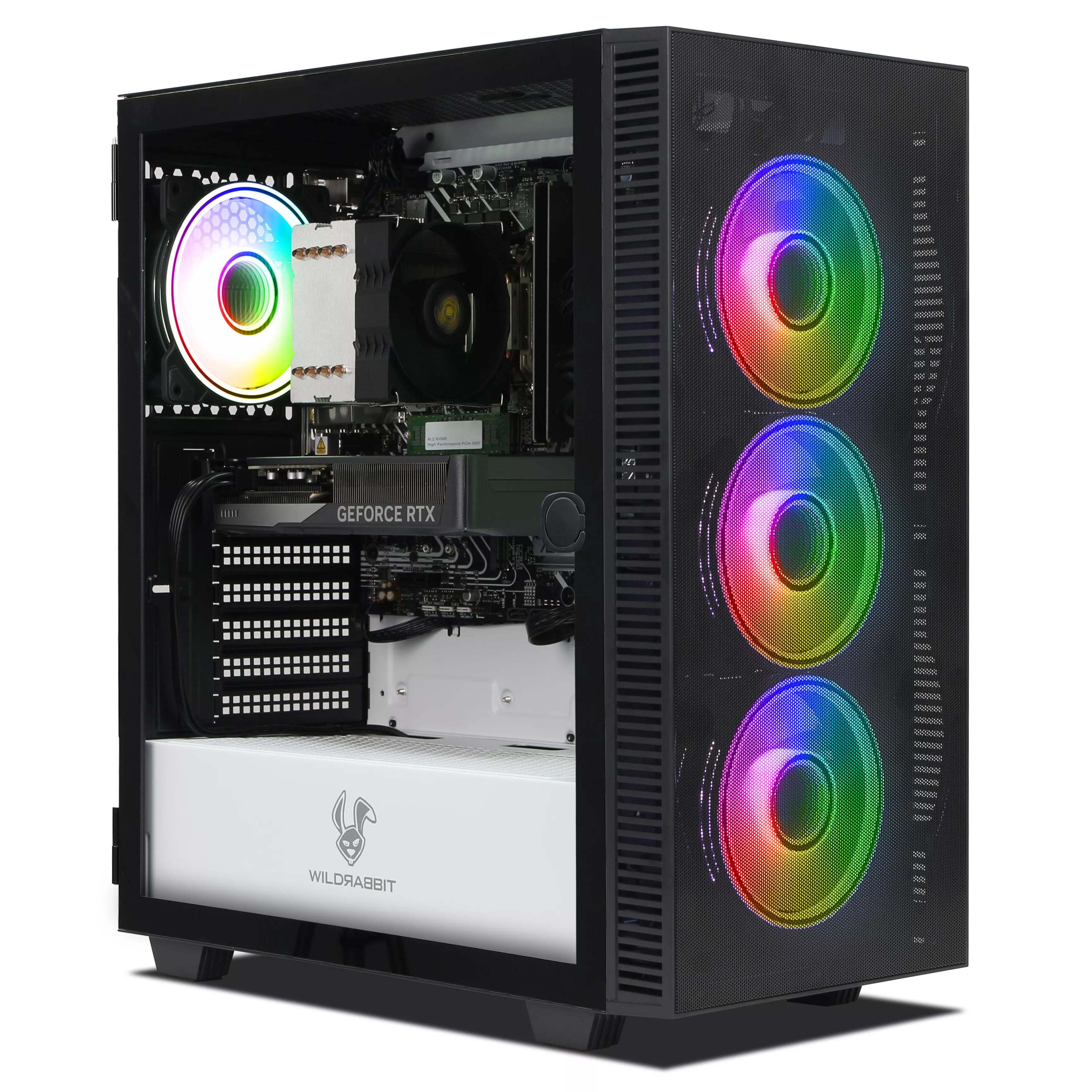WILDRABBIT VenomX | Intel Core i5-14400F | Nvidia GeForce RTX 5060 Ti 16GB | 32GB DDR5 RAM | 1TB NVMe SSD | Windows 11 | WLAN & Bluetooth