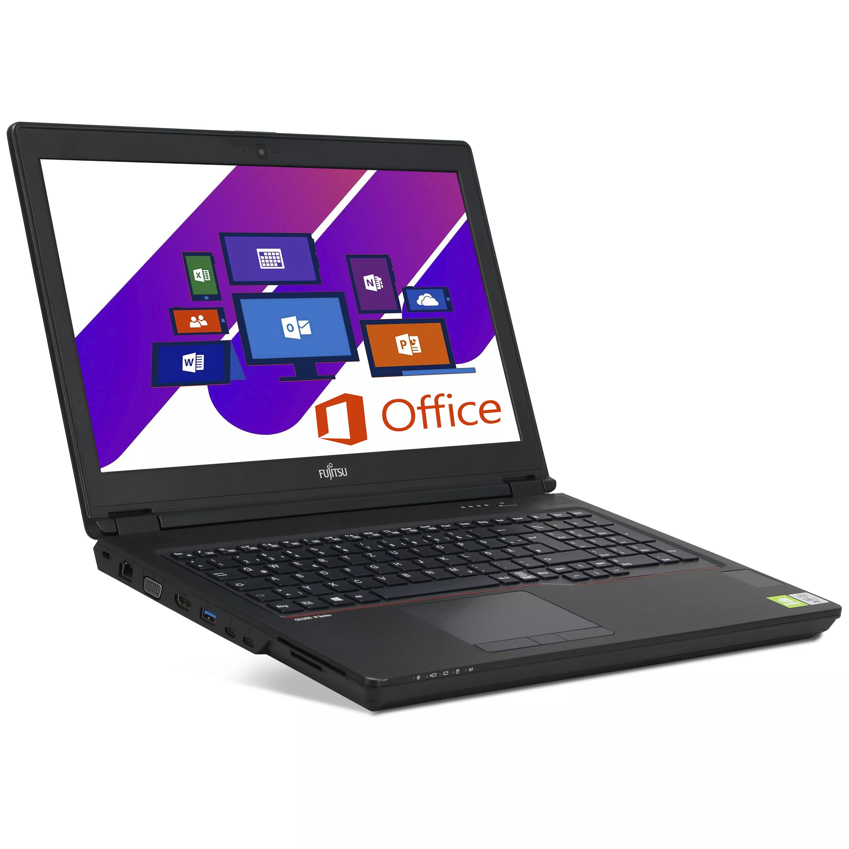 Fujitsu Celsius H7510 CAD Workstation | 32GB RAM | 1TB NVMe SSD | 512GB NVMe SSD | Intel Core i7-10850H | 15.6" Full HD Display | NVIDIA Quadro T1000 4GB | Windows 11 Pro | WLAN & BT | MS Office 2024