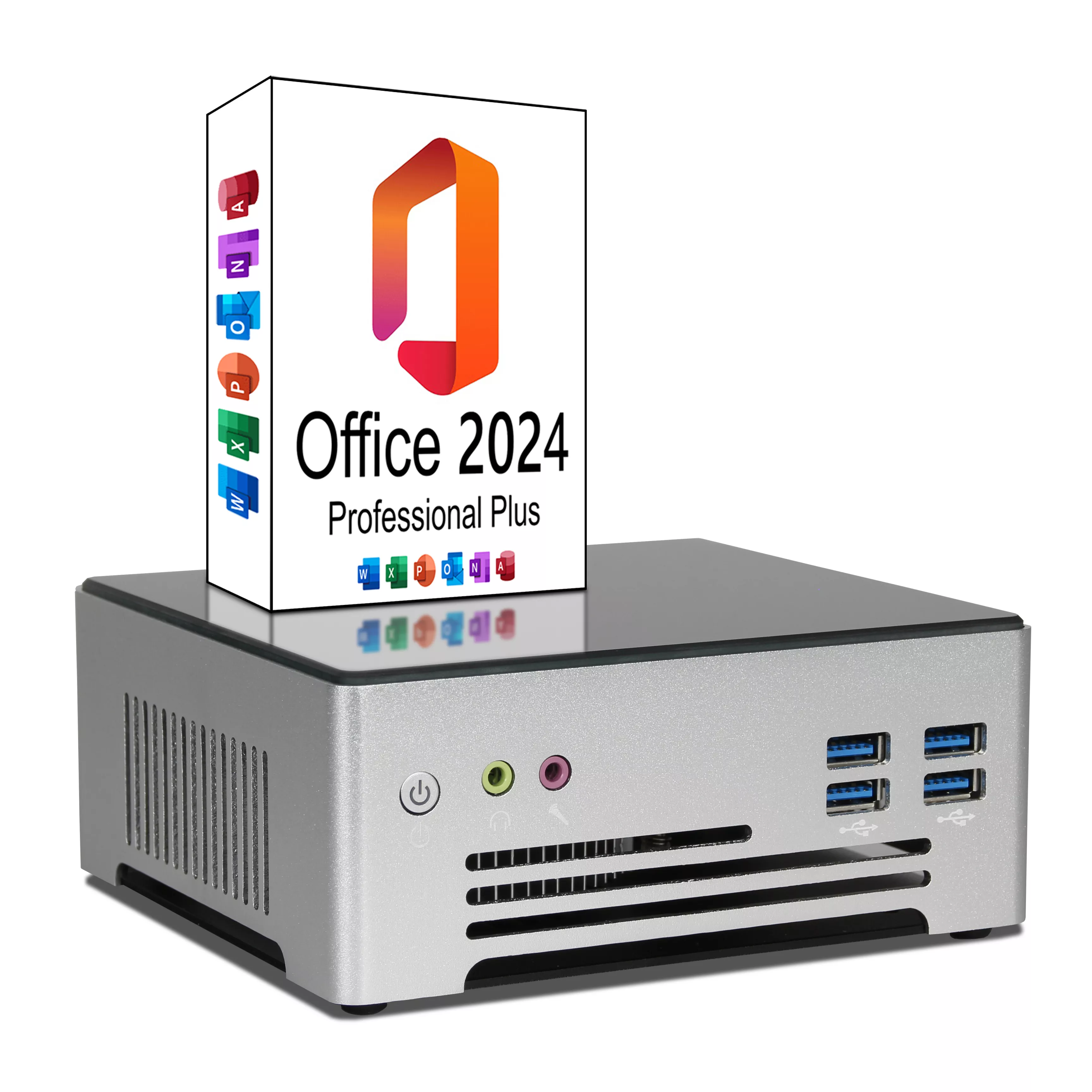 Ankermann MX PRO Mini PC | 16GB RAM | 1TB NVMe SSD | Windows 11 | Intel Core i7 - 9750H | WLAN & Bluetooth | MS Office 2024